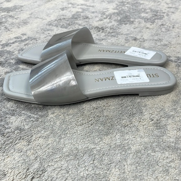 New Stuart Weitzman Summer Slide Sandal No Color Clear PVC Sz 8.5 - Picture 4 of 11